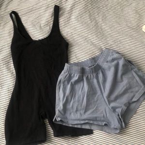 LA Apparel bodysuit and shorts